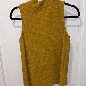 Anthropologie eri + ali Mustard Textured Sleeveless Top